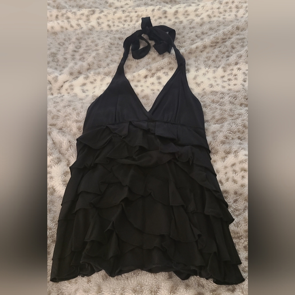 Express Dreamweight Halter Cotton Top in Black- XS